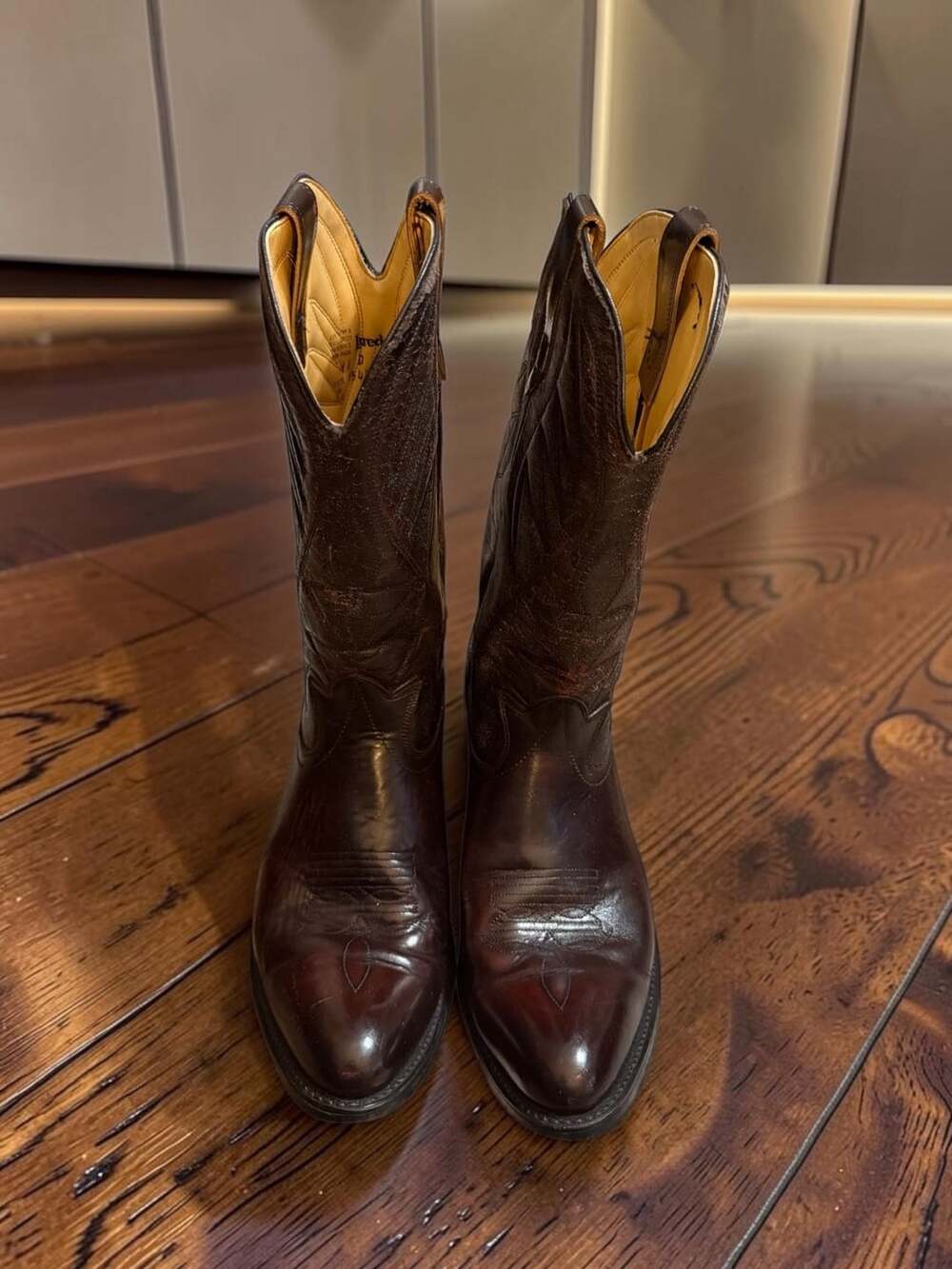 Laredo Vintage Men's Brown Leather Western Cowboy Boots Made in USA 11D